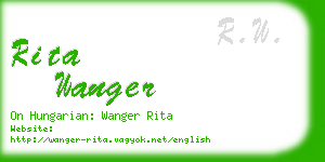 rita wanger business card